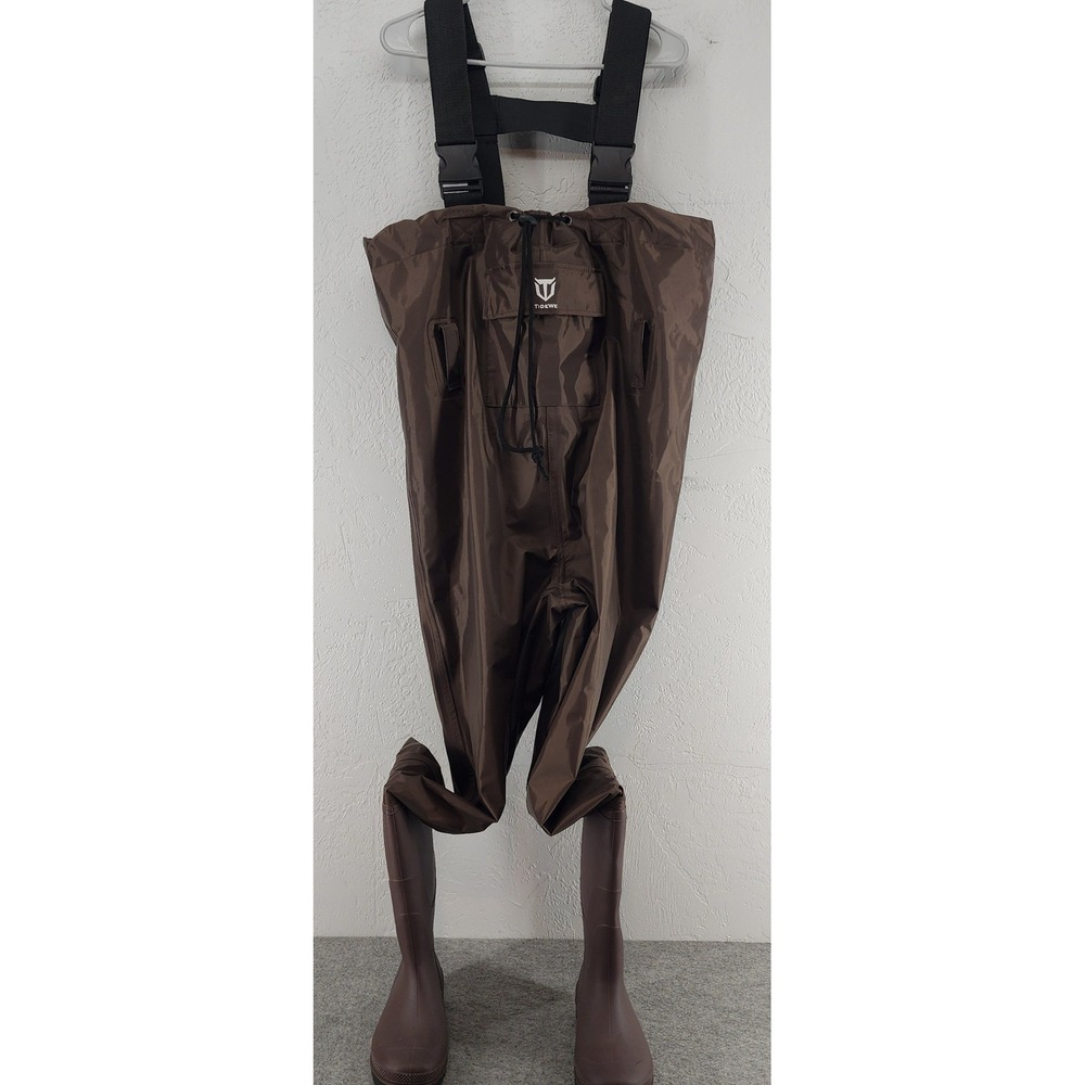 TideWe Brown Waterproof Chest Waders Fishing Hunting Mens Size 5